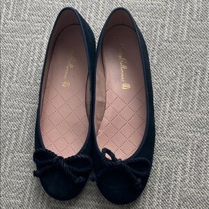 Pretty Ballerinas Rosario Navy suede Flats with Rope Bow